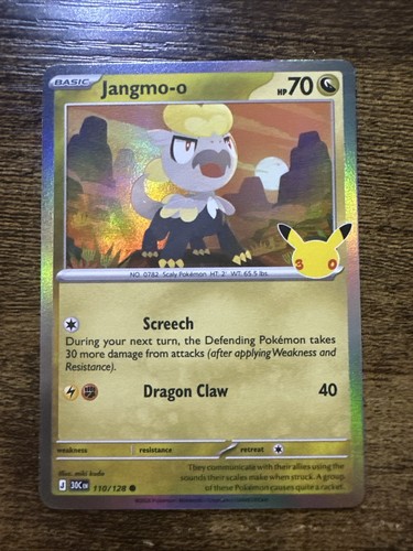 Jangmo-o 110/128, 30th Anniversary Celebration, Common Holo, Pokemon TCG, NM