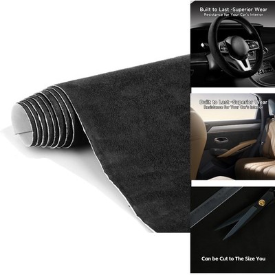 Self-Adhesive Black Suede Microfiber Car Interior Wrap Fabric Dash Headliner