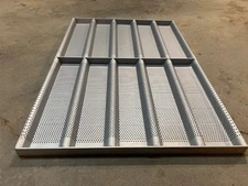 Set of 8 Full Size Aluminum 10 Mold Glazed Sub Sandwich Bakery Pans 25.5" x 18"