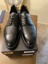 PRADA Men's Dress Shoes Size 9.5 Black Leather Lace Up Italy Made