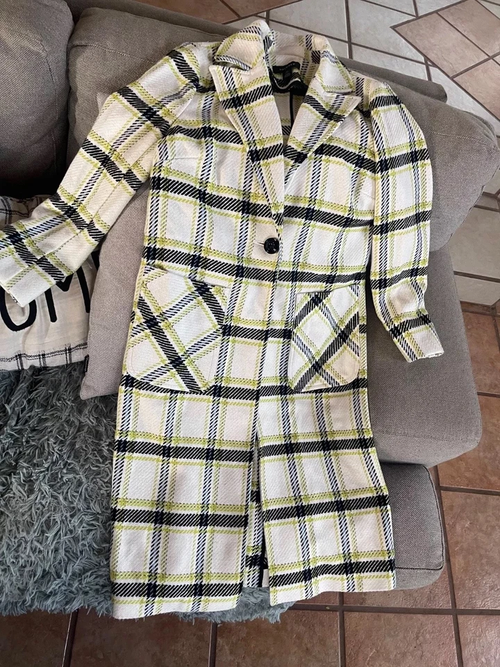 halogen west side check coat single button closure - Image 4 of 4