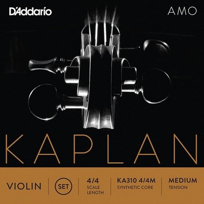 Kaplan Amo by D'Addario Medium Tension - KA310 Violin String Set - 4/4 Scale,