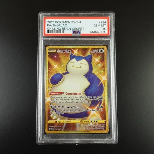 PSA 10 Snorlax 224/198 Pokemon Chilling Reign Holo Graded Card