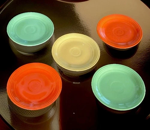 Vintage Fieata Ware 7” Plates - Set Of 5 Plates - Genuine Made In USa