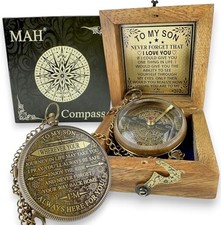Brass Compass Gift   to My Son Never Forget That I Love To My Son   Edition 3