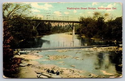 Vintage Washington Street Bridge Wilmington Delaware Postcard 1909