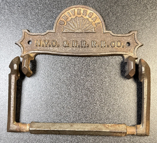 Rare Cast Iron Antique Toilet Paper Holder New York City & Hudson River Railroad