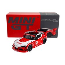 Modellino Auto Mini GT 1/64 Toyota GR Supra LB Works Red/White