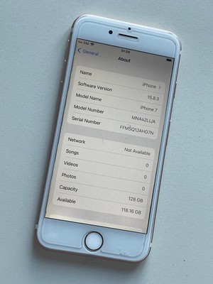 Apple iPhone 7 - 128GB - Roségold (Ohne Simlock) A1778 (GSM) - voll funktionsfähig sehr guter Zustand