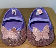 Build a Bear - Girls Clothes - Purple Glitter Shoes with Pink Butterfly  Heels