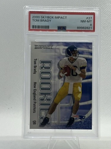 2000 Skybox Impact - Rookies Tom Brady #27 (RC) PSA 8