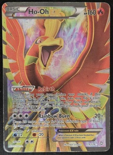 Ho-Oh EX 119/124 B&W Dragons Exalted FA Ultra Rare Holo Pokémon TCG 2012 HP/DMG