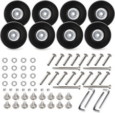 Set of 8 Luggage Suitcase Replacement Wheels, 50 X 18Mm PU Caster Wheels Bearing