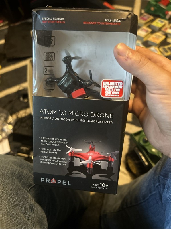 Atom Indoor/Outdoor Wireless Quadrocopter Micro Drone - Black Model 24526257