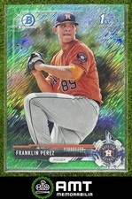 Franklin Perez 2017 Bowman Chrome 42/99 Prospects Green Shimmer Refractor Astros