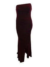 Avery G Women's Strapless Velvet Gown (14, Burgundy)