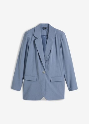 Neu Blazer mit Reverskragen Gr. 34 Rauchblau Damenblazer Business-Sakko
