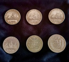 LOTTO 500 LIRE ARGENTO  CARAVELLE '58,59,66 , DANTE '65, 5 FR.SVIZZERO '97