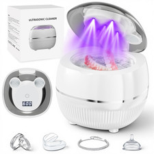 Ultrasonic Retainer Cleaner Machine, 48Khz Dental Cleaning Pod for Night Guards,