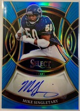 Panini 2025 Select Mike Singletary Bears SP-MSY Light Blue Prizm /49 Auto