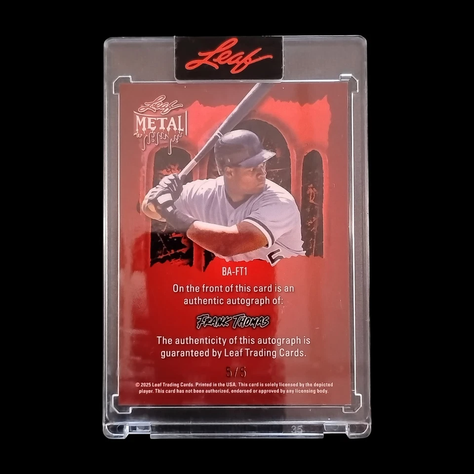 2025 Hoja Metal Halloween Fantasma Prismático/5 Autógrafo Frank Thomas Foto 2 de 2