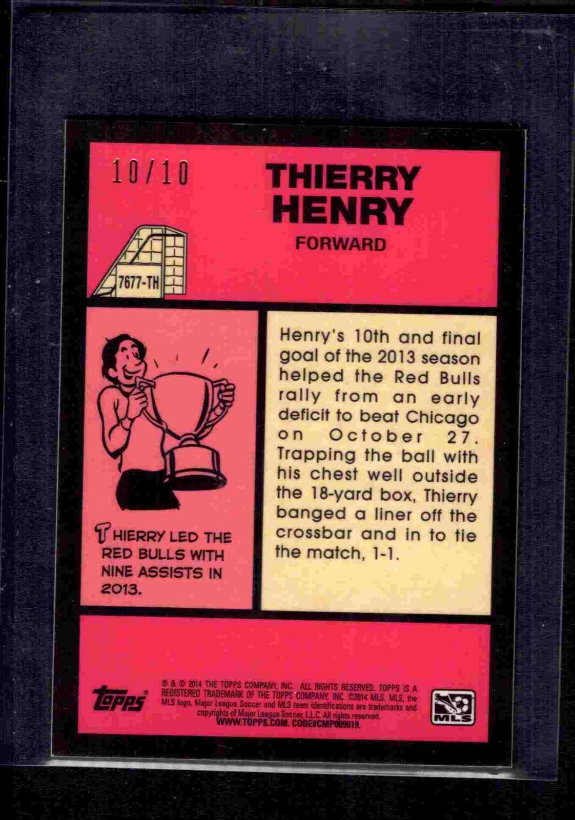 2014 Topps Chrom MLS 76-77 Mini Atomic Refractor 10/10! Thierry Henry New York view 2