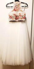 Sherri Hill 2 Piece Cross Stitch Embroidered Bodice Size 4 Dress