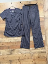 Healing Hands Purple Label Gray Scrub Top and Pants Set Size XS