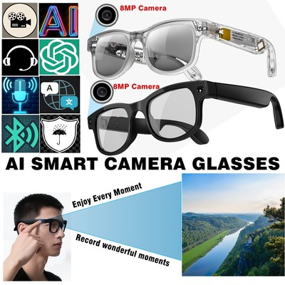 Camera glasses chat-GPT AI Smart Glasses 8MP HD Video Bluetooth Earphone