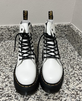 Doc Dr. Martens Jadon Smooth Leather Platform White Boots W7/M6 NEW