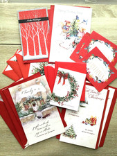 American Greetings 20 Mixed Lot Christmas Cards Snow Wreath Woods Winter Holiday