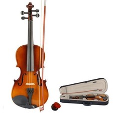 3/4 Acoustic Violin Case Bow Rosin Natural