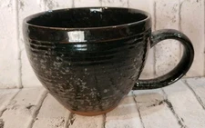 Portobello by Inspire Black Gray Pottery Coffee Mug Metallic Glaze Tea Cup