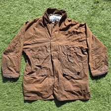 Hi Divers Wax Jacket Mens XXXL Brown Country Coat Cord Collar Tartan Lined