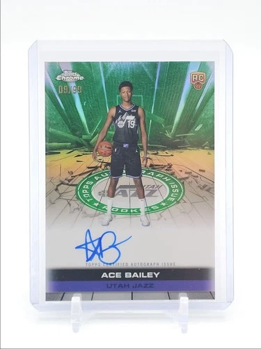 ACE BAILEY 2025-26 TOPPS CHROME AUTOGRAPH ISSUE ROOKIE GREEN RC AUTO /99 Q3893