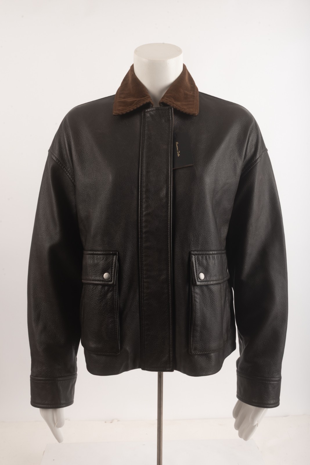 Massimo Dutti Womens Leather Jacket Coat Size XS Dark Brown 4707/817 NWT