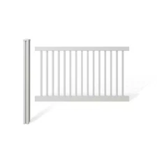 Yard and Pool Fence Panel with Post and Cap 4 ft. Hx 7 ft. W Premium Vinyl Clean