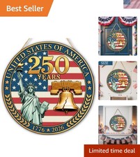 Easy-to-Hang 250th Anniversary Wooden Sign - Perfect for 4th of July Decor