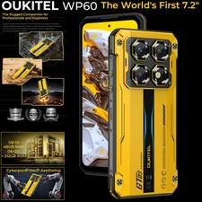 7.2" 5G OUKITEL WP60 Rugged Mobile Android 15 Cell Phone Waterproof 512GB Global