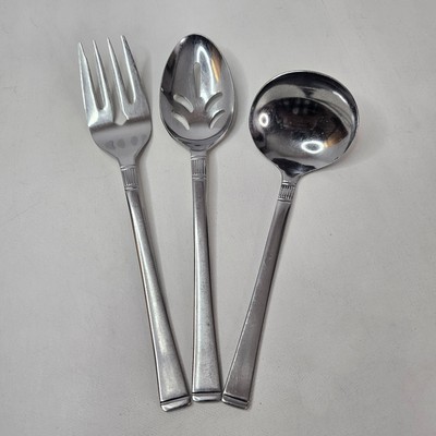 Doric Stainless Japan Serving Fork Pierced Gravy Ladle Spoon Lot 3 Replacement