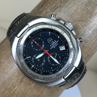 Timex Expedition Men Chronograph Tachymeter Leather Quartz 41mm