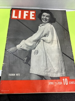 Vintage Life Magazine 1938 April 11 ALBERT EINSTEIN, FASHION NOTE, ISSUE.