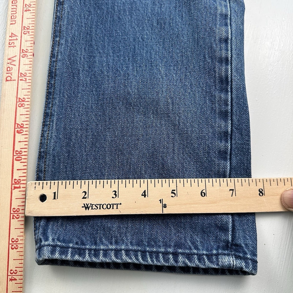 GAP x GQ x AMI Paris High Rise Jeans Men 33x34 Blue Straight 