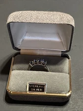 DIAMONIQUE Lab Created Sapphire CZ Ring Size 8 Sterling Silver