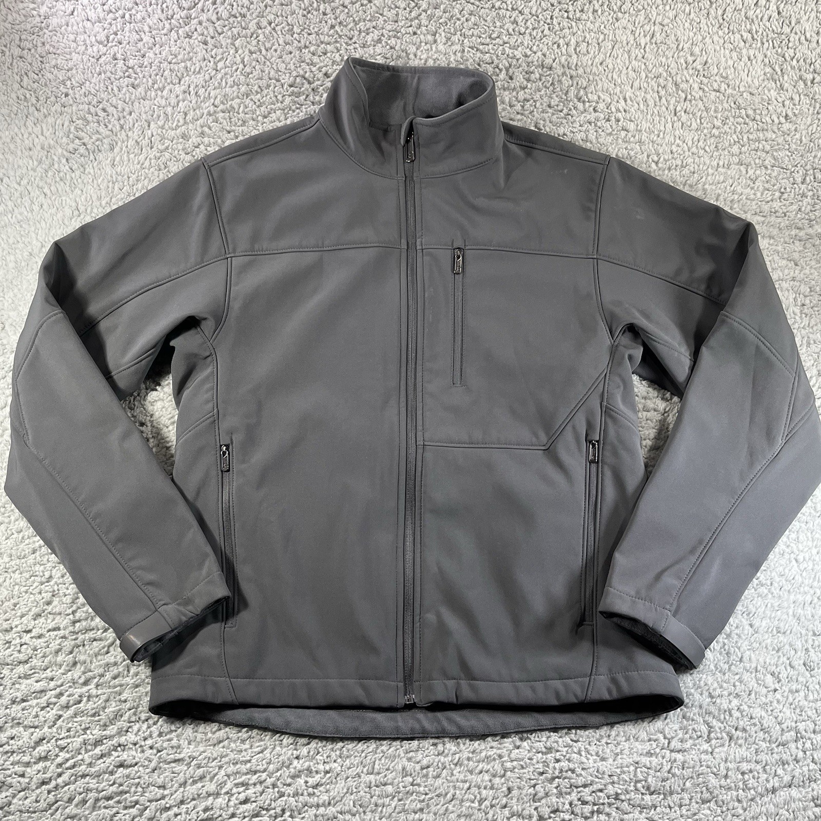 T TECH TUMI SOFTSHELL JACKET FULL ZIP GRAY MENS M… - image 1