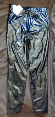Zara VERNICE Leggings Nuovo Sexy XL VINILE NERO TREND VERNICE INVERNO  pantaloni termici 42 | eBay