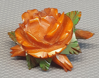 SCHMUCK - Vintage Bakelit Brosche in Rosenform #25