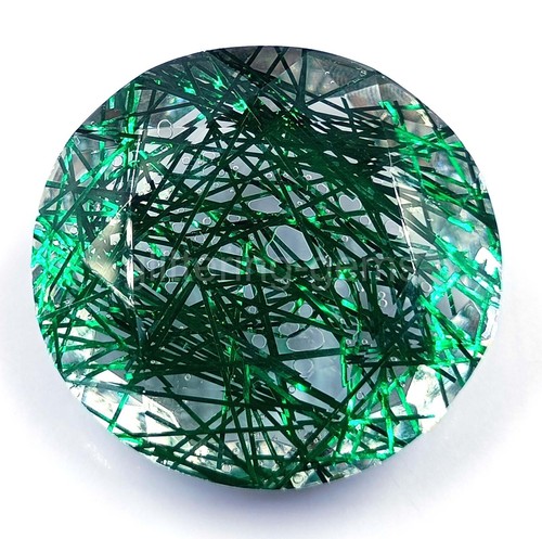 109.0 Ct Green Rutilated Quartz Round Cut IGL Certified Loose Gemstone 5JST