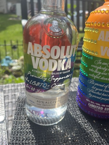 Blinged Out Absolut Vodka Skin Gay Rainbow Pride Bottle Colors Cover RARE LGBTQ - Picture 12 of 13