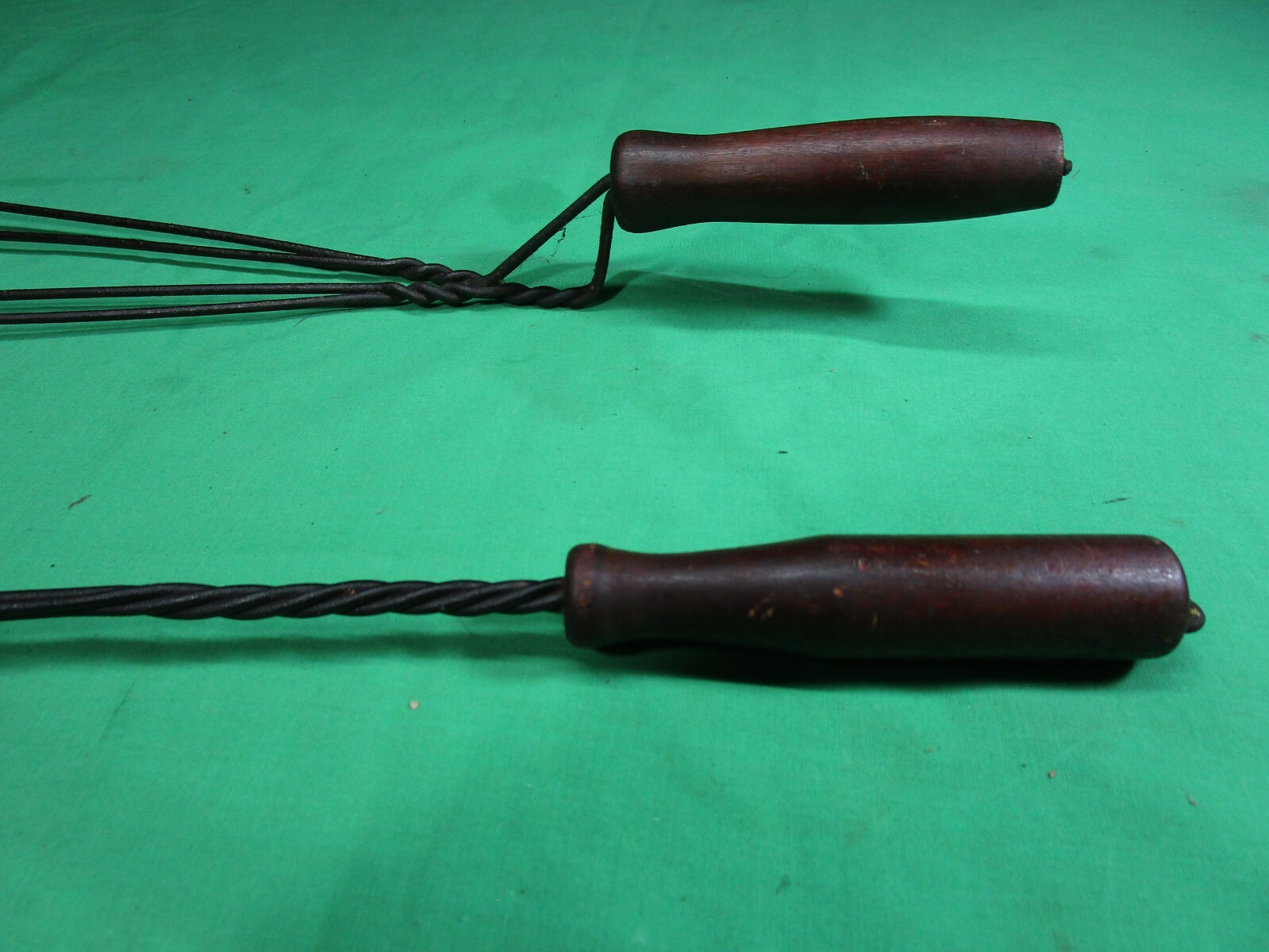 ANTIQUE VINTAGE Metal Rug Beaters with Wooden Handles Set of 2 (1920
